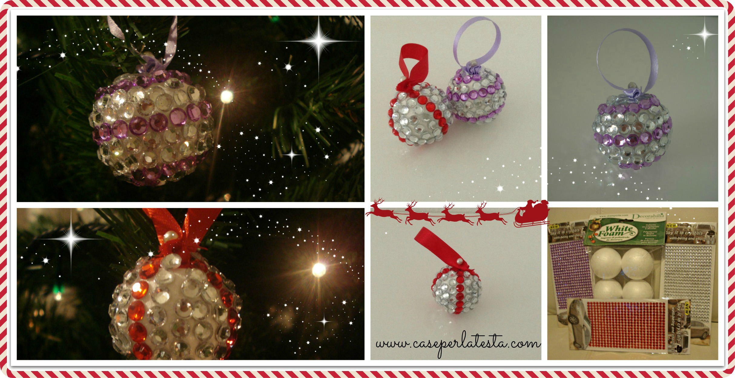 Regali Di Natale Swarovski.Palline Per Albero Di Natale In Finti Swarovski Christmas Tree Decoration With Fake Swarovski Beads Caseperlatesta