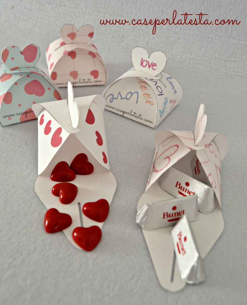 Scatolina per San Valentino stampabile * Printable Valentine's day box -  Caseperlatesta