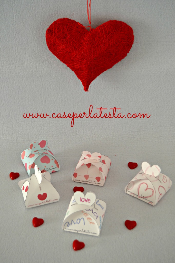 Scatolina per San Valentino stampabile * Printable Valentine's day box -  Caseperlatesta