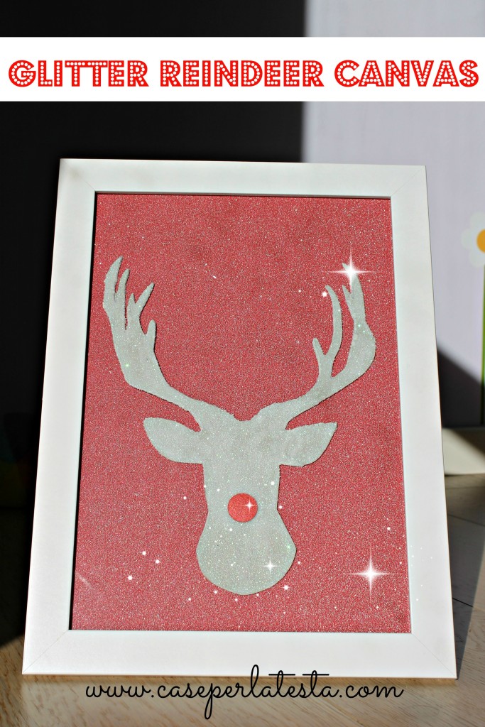 glitter canvas reindeer